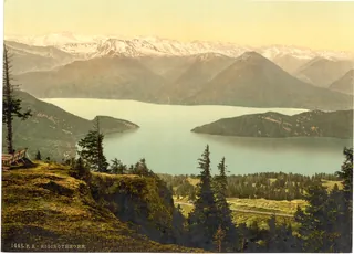 Rigi Rothhorn, view of Vitznau and the Alps, Rigi, Switzerland (between 1890 and 1900)