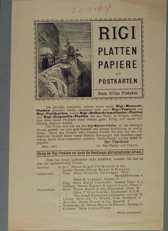 Rigi plates papers and postcards, advertising (ca. 1989)