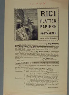 Rigi plates papers and postcards, advertising (ca. 1989)