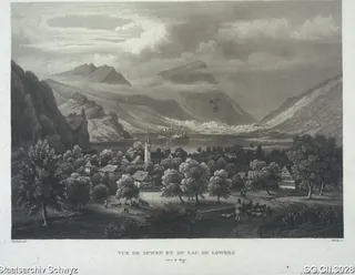 Blick von Seewen auf den Lauerzersee und die Rigi (ca. 1830 - 1840)
