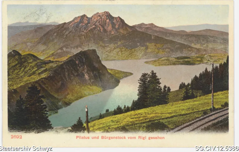 Pilatus und Bürgenstock vom Rigi gesehen (1905)