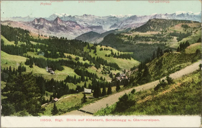 Rigi, view of Klösterli, Scheidegg and Glarus Alps (vor 31.07.1911)