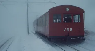 Train of the Vitznau-Rigi-Bahn (VRB) on double track line with pretending car 8 (2/1985)
