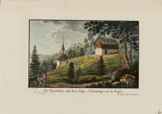 Die Einsideley auf dem Rigi = L'Ermitage sur le Righi (approx. 1820 - approx. 1829)