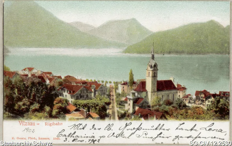 Vitznau - Rigibahn: Die Geleisesspur von der Rigi bis zur Talstation der Vitznau-Rigi-Bahn (1902)