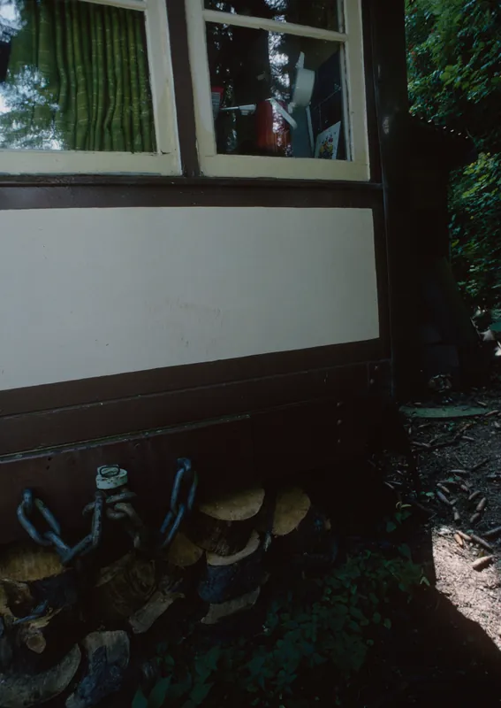 Rigi-Scheidegg Railway, on the former RSB route near Unterstetten, repurposed RSB wagon (8/1994)