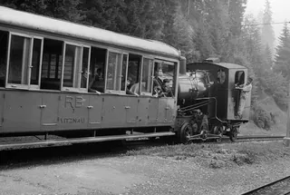 Rigi, Vitznau-Rigi Railway (VRB), steam ride with locomotive 16 (1974-1976)