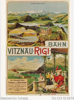 Werbeplakat: Vitznau-Rigi-Bahn (1899)