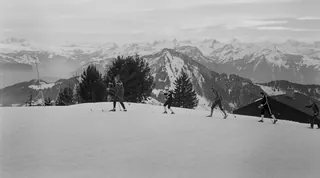 Cross country skiing on the Rigi (5/1978)