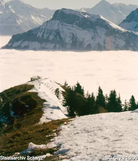 Blick von der Rigi auf das Nebelmeer (zwischen 1950 und 1980)