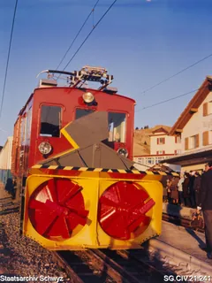Rigi-Lokomotive in Rigi Kaltbad (zwischen 1950 und 1980)